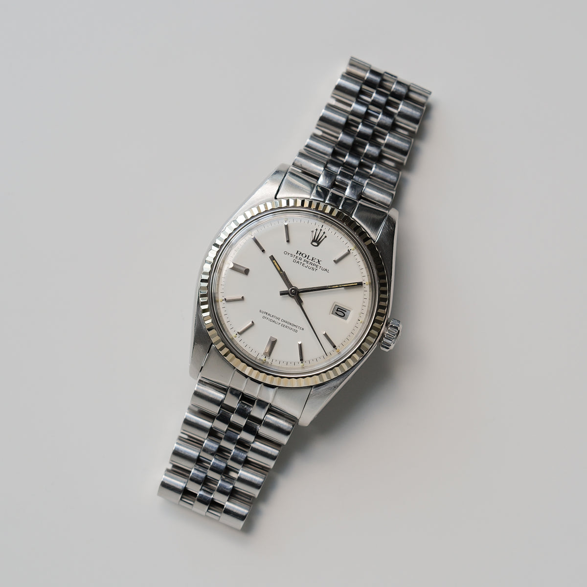 ロレックス/デイトジャスト1601/オフホワイト/WGベゼル/ROLEX DATEJUST REF.1601 Off-White Dial 1977y