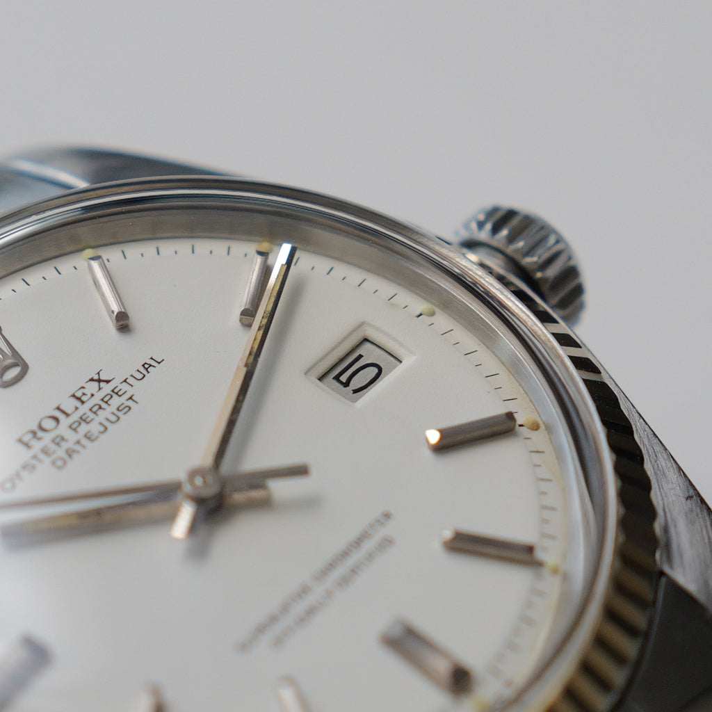 ロレックス/デイトジャスト1601/オフホワイト/WGベゼル/ROLEX DATEJUST REF.1601 Off-White Dial 1977y