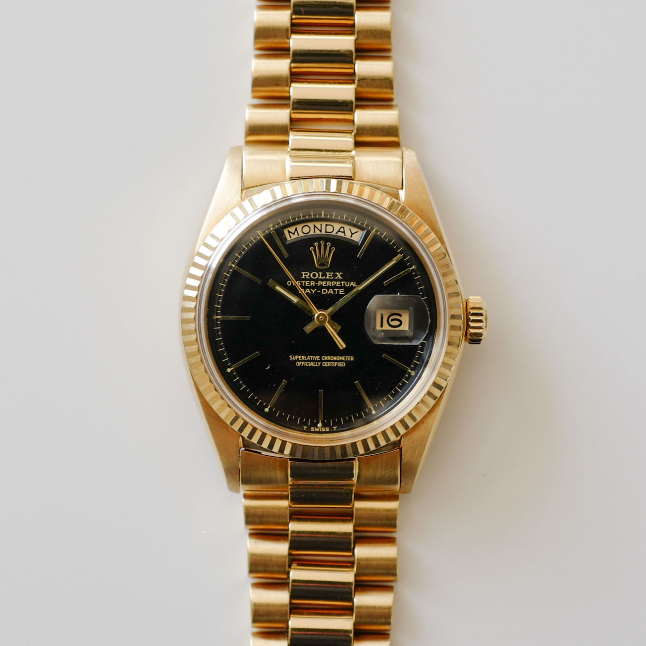 ROLEX DAY-DATE "Gilt Dial, Center Split" 18k Yellow Gold Ref.1803 1967y