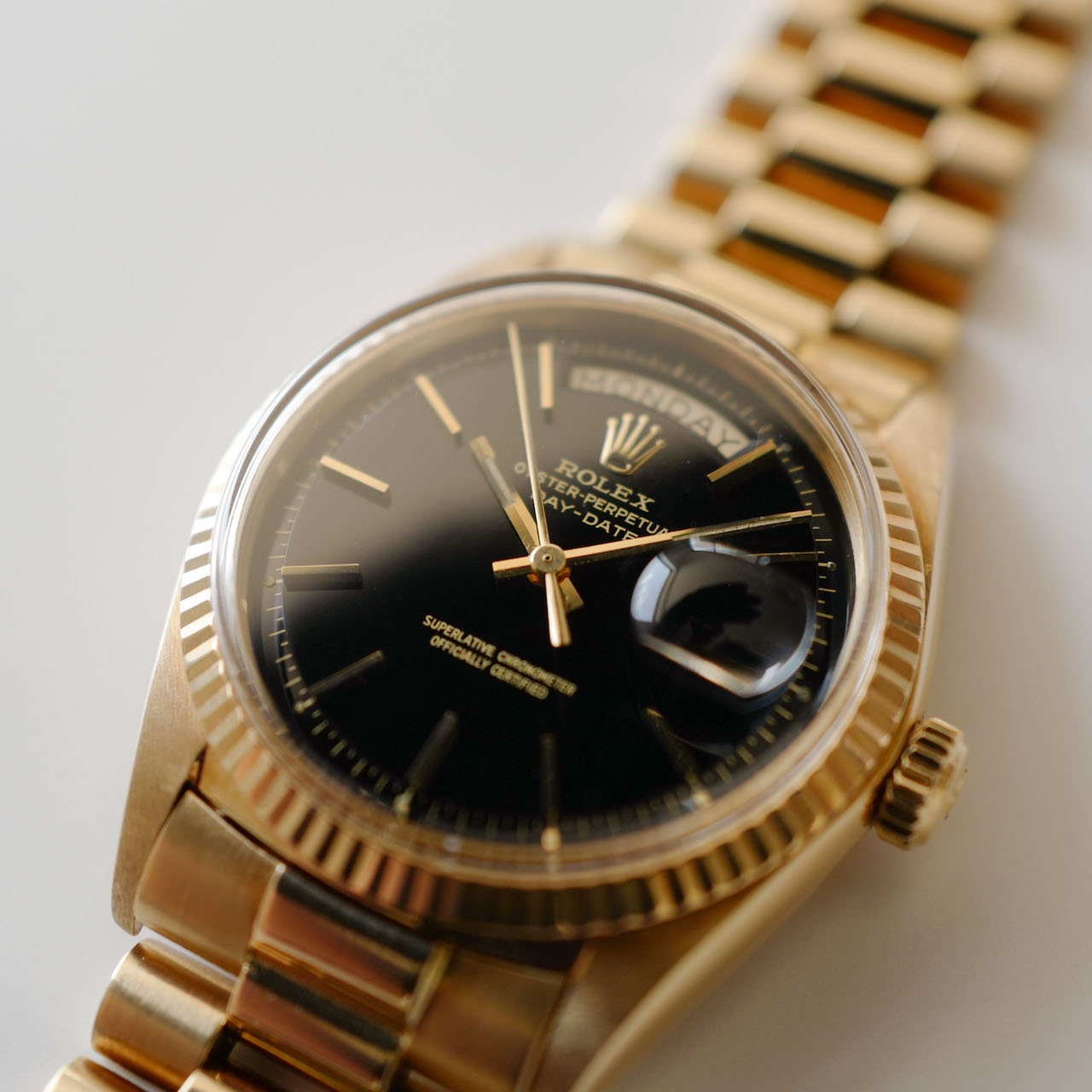 ROLEX DAY-DATE "Gilt Dial, Center Split" 18k Yellow Gold Ref.1803 1967y