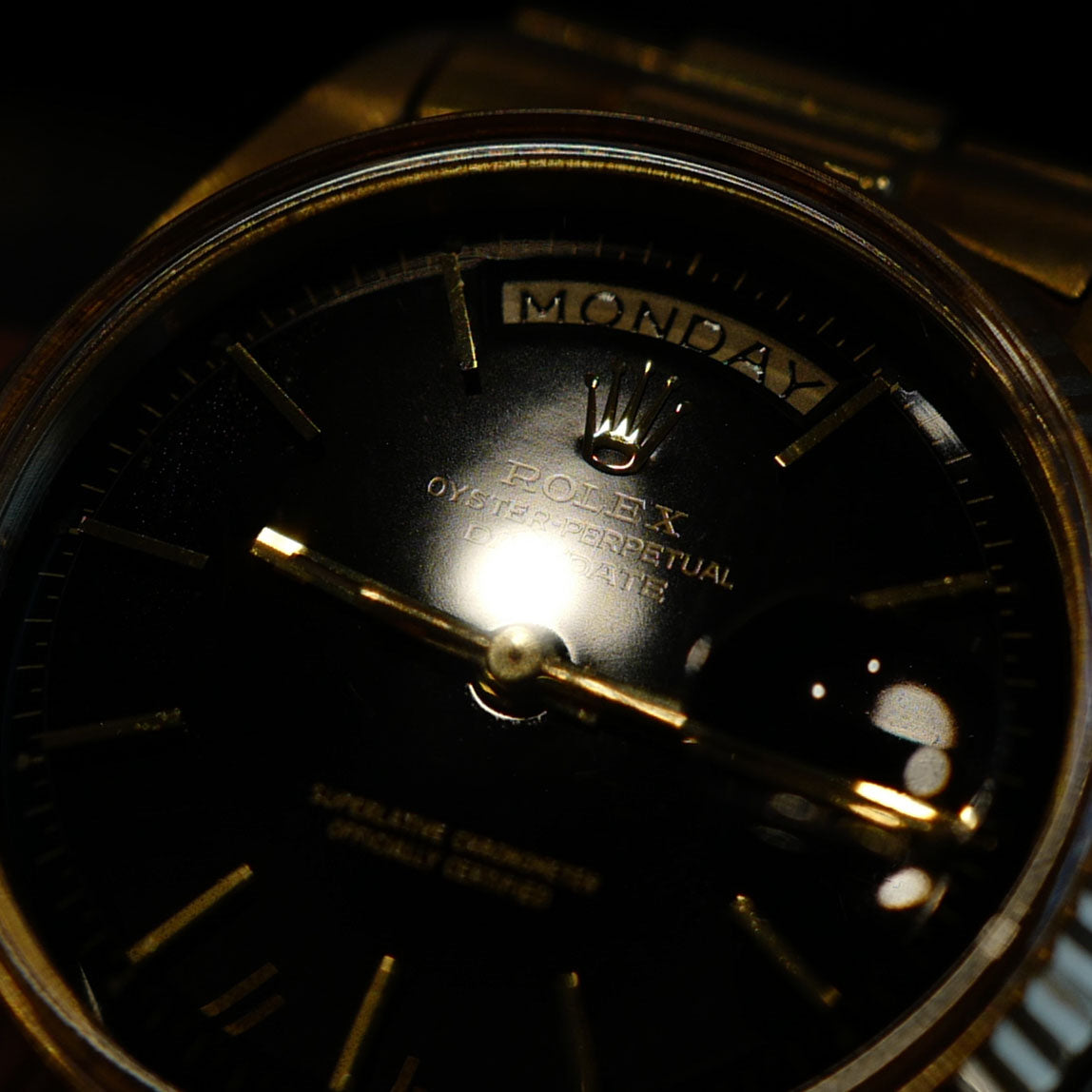 ROLEX DAY-DATE "Gilt Dial, Center Split" 18k Yellow Gold Ref.1803 1967y