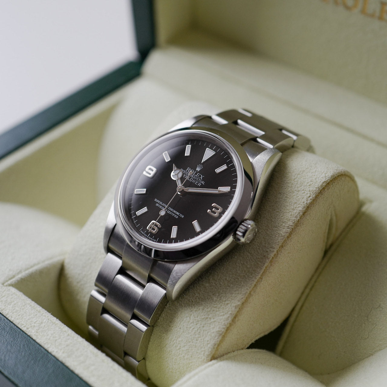 ロレックス/エクスプローラー1/ブラックアウトダイヤル/未研磨フルセット/ROLEX EXPLORER1 Ref.114270V "Black Out" 2009y FULL SET MINT