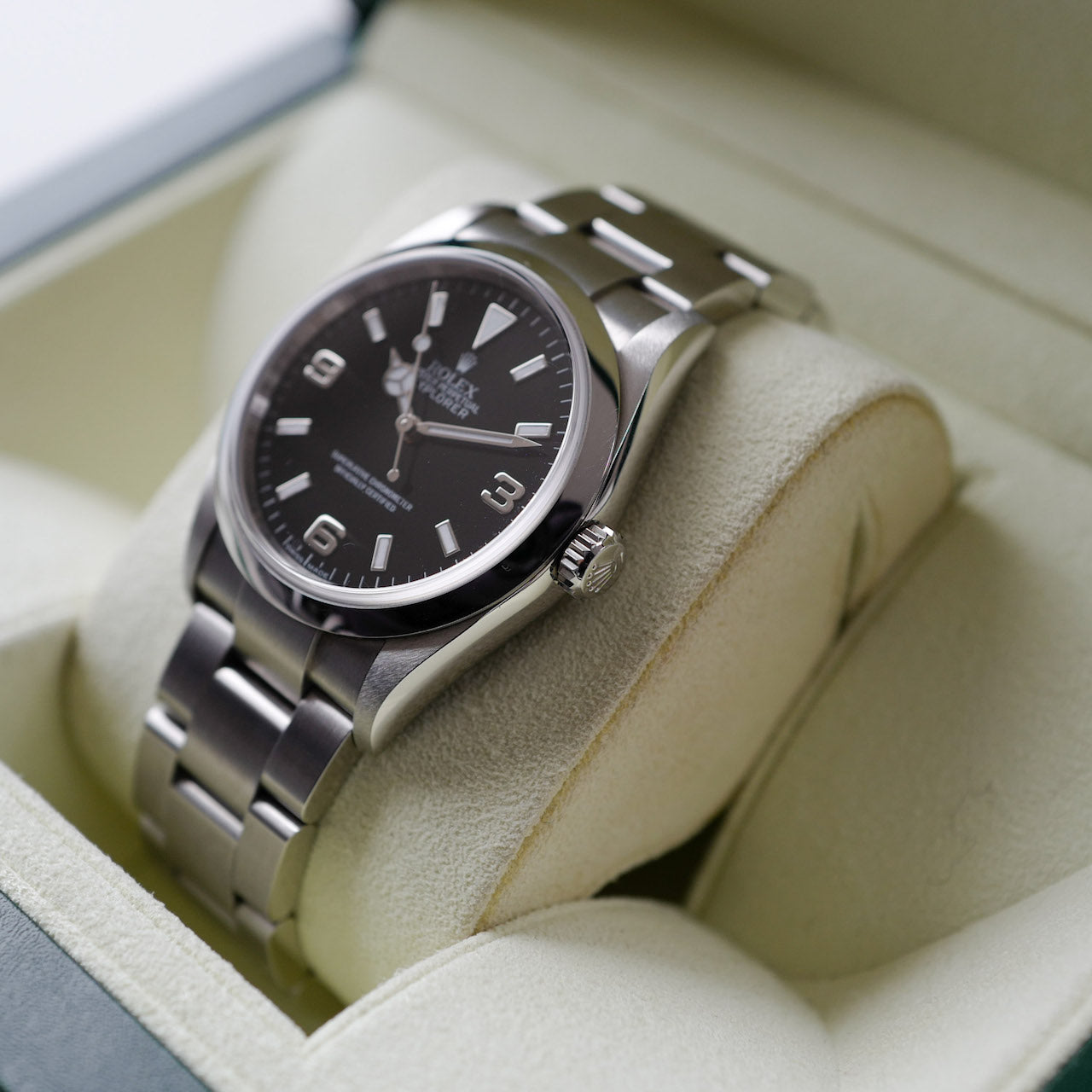 ロレックス/エクスプローラー1/ブラックアウトダイヤル/未研磨フルセット/ROLEX EXPLORER1 Ref.114270V "Black Out" 2009y FULL SET MINT