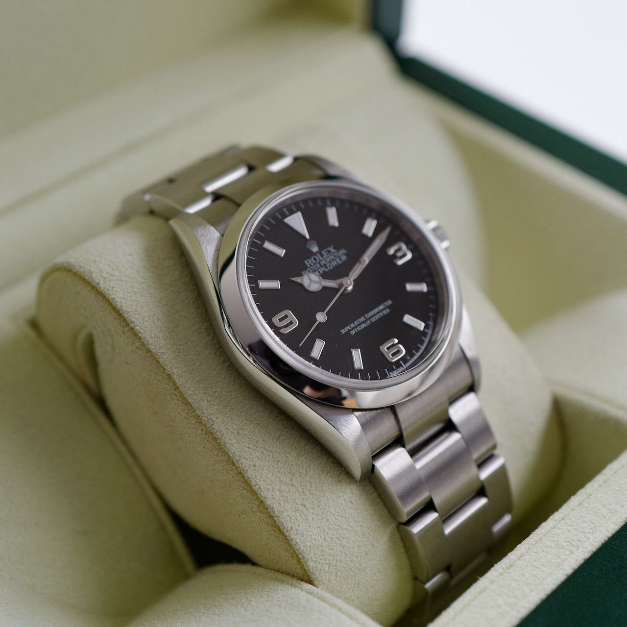 ロレックス/エクスプローラー1/ブラックアウトダイヤル/未研磨フルセット/ROLEX EXPLORER1 Ref.114270V "Black Out" 2009y FULL SET MINT