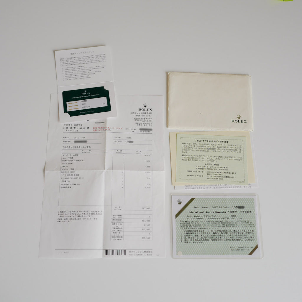 ロレックスデイトナ16520/Mk2,4ライン/逆6シングルバックル/OH証明書/ROLEX DAYTONA Ref.16520L "4 Line Dial" 200タキ 1989y