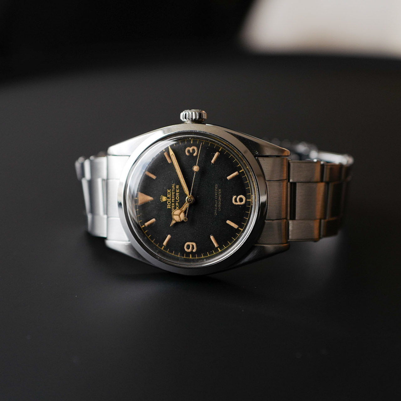 ロレックス/エクスプローラー1グロッシーダイヤル6610/ミニッツサークル/ROLEX EXPLORER 1 Ref.6610 "Gilt Dial" 1957y