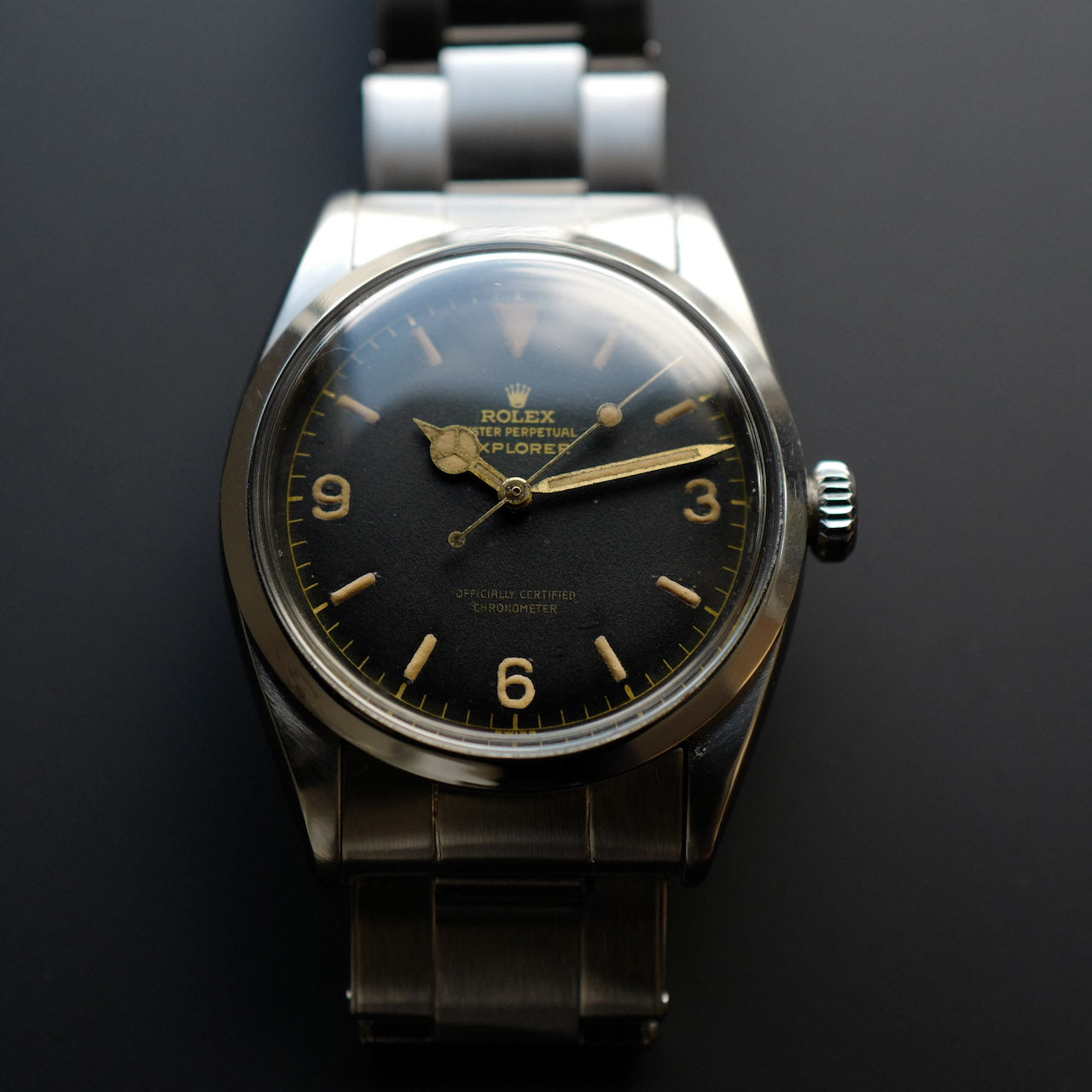 ロレックス/エクスプローラー1グロッシーダイヤル6610/ミニッツサークル/ROLEX EXPLORER 1 Ref.6610 "Gilt Dial" 1957y