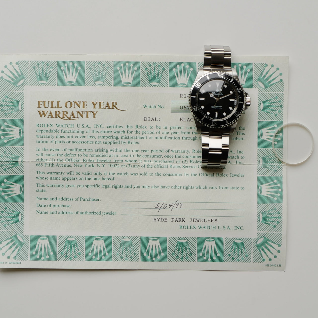 ロレックス/サブマリーナ/14060U番/USギャラ付き/ROLEX SUBMARINER "DOME" Ref.14060 U 1997y US Guarantee