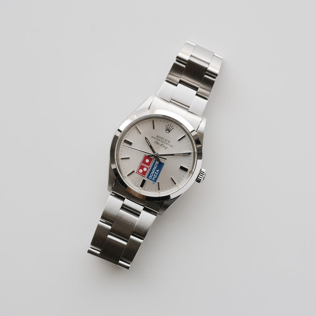 ロレックス/エアキング5500ドミノピザR番/Wネーム/ROLEX AIR-KING Ref.5500 R "DOMINO'S" Silver Dial 1988y