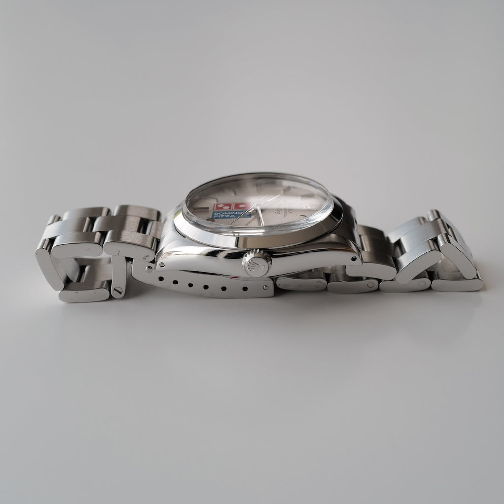 ロレックス/エアキング5500ドミノピザR番/Wネーム/ROLEX AIR-KING Ref.5500 R "DOMINO'S" Silver Dial 1988y