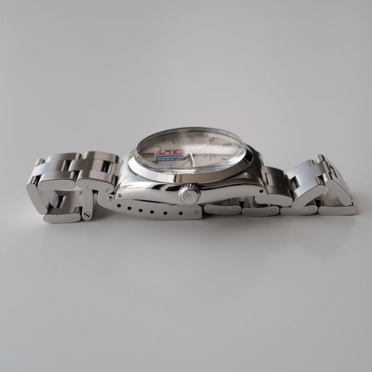 ロレックス/エアキング5500ドミノピザR番/Wネーム/ROLEX AIR-KING Ref.5500 R "DOMINO'S" Silver Dial 1988y
