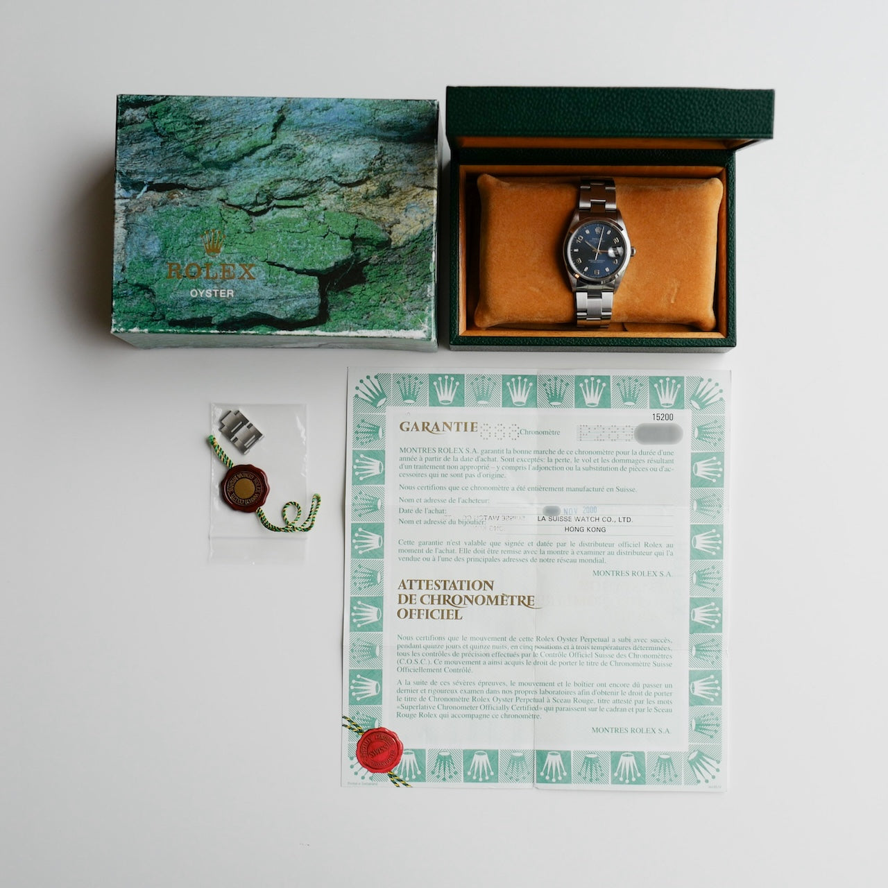 ロレックス/オイスターパーペチュアルデイト15200/飛びアラビアダイヤル/P番2000年/フルセット/ROLEX OYSTER PERPETUAL DATE Ref.15200 "Blue Arabic Dial" P 2000y Full Set