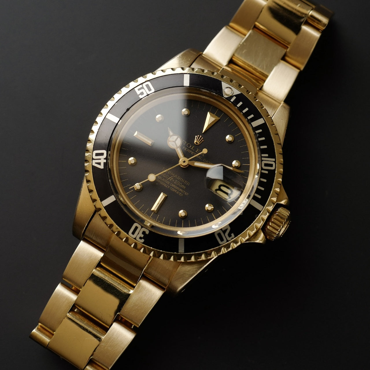 ロレックス/サブマリーナデイト1680/8/黒壺ダイヤル/18KYG/ROLEX SUBMARINER DATE Ref.1680/8 "Black Nipple Dial" 18K YG 1972y