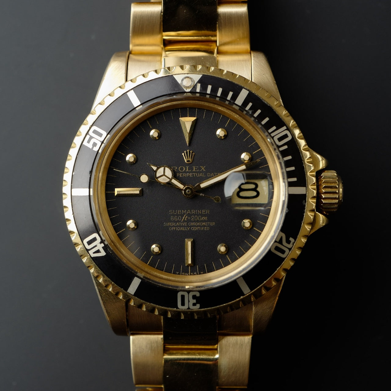 ロレックス/サブマリーナデイト1680/8/黒壺ダイヤル/18KYG/ROLEX SUBMARINER DATE Ref.1680/8 "Black Nipple Dial" 18K YG 1972y