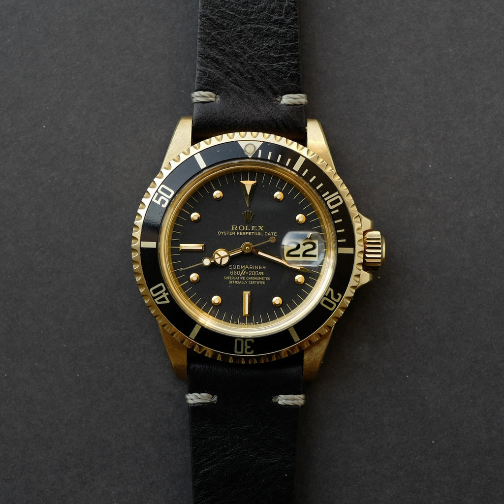 ロレックス/サブマリーナ1680/8/黒壺ダイヤル/ROLEX SUBMARINER DATE Ref.1680/8 "NIPPLE DIAL"18KYG 1976-77y