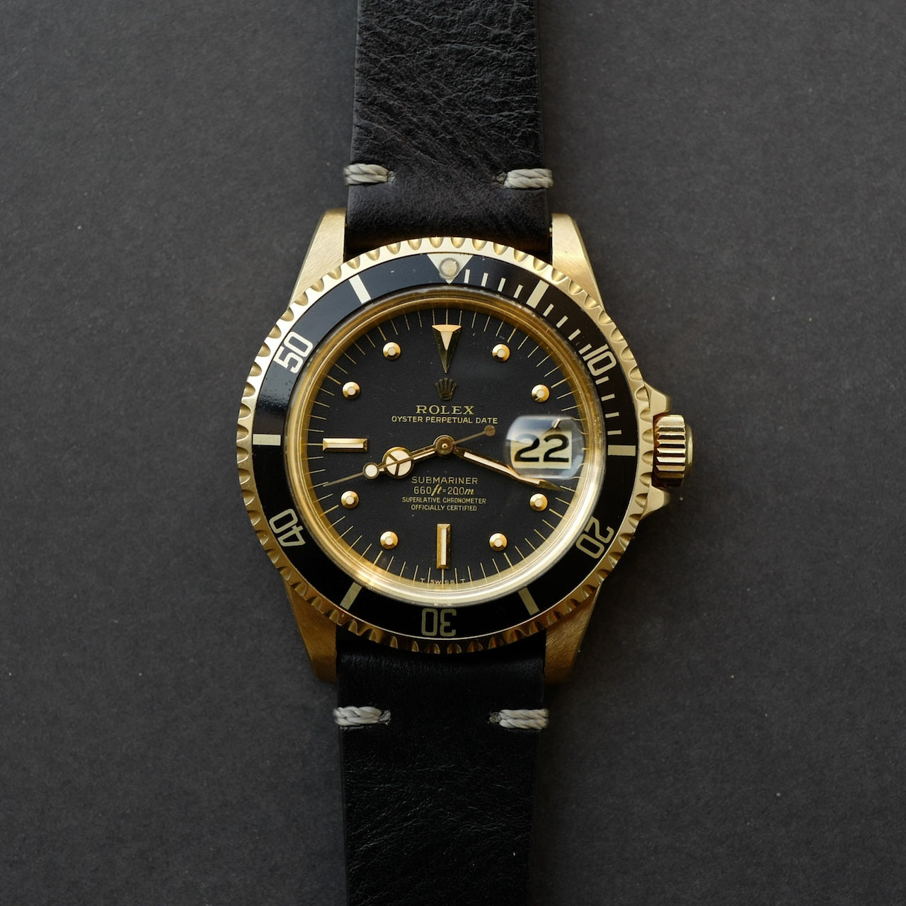 ロレックス/サブマリーナ1680/8/黒壺ダイヤル/ROLEX SUBMARINER DATE Ref.1680/8 "NIPPLE DIAL"18KYG 1976-77y