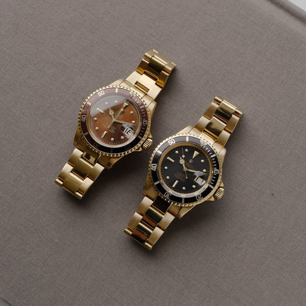 ロレックス/サブマリーナデイト1680/8/トロピカル/フジツボ/ROLEX SUBMARINER DATE 1680/8 18KYG "TROPICAL" Nipple Dial 1970y