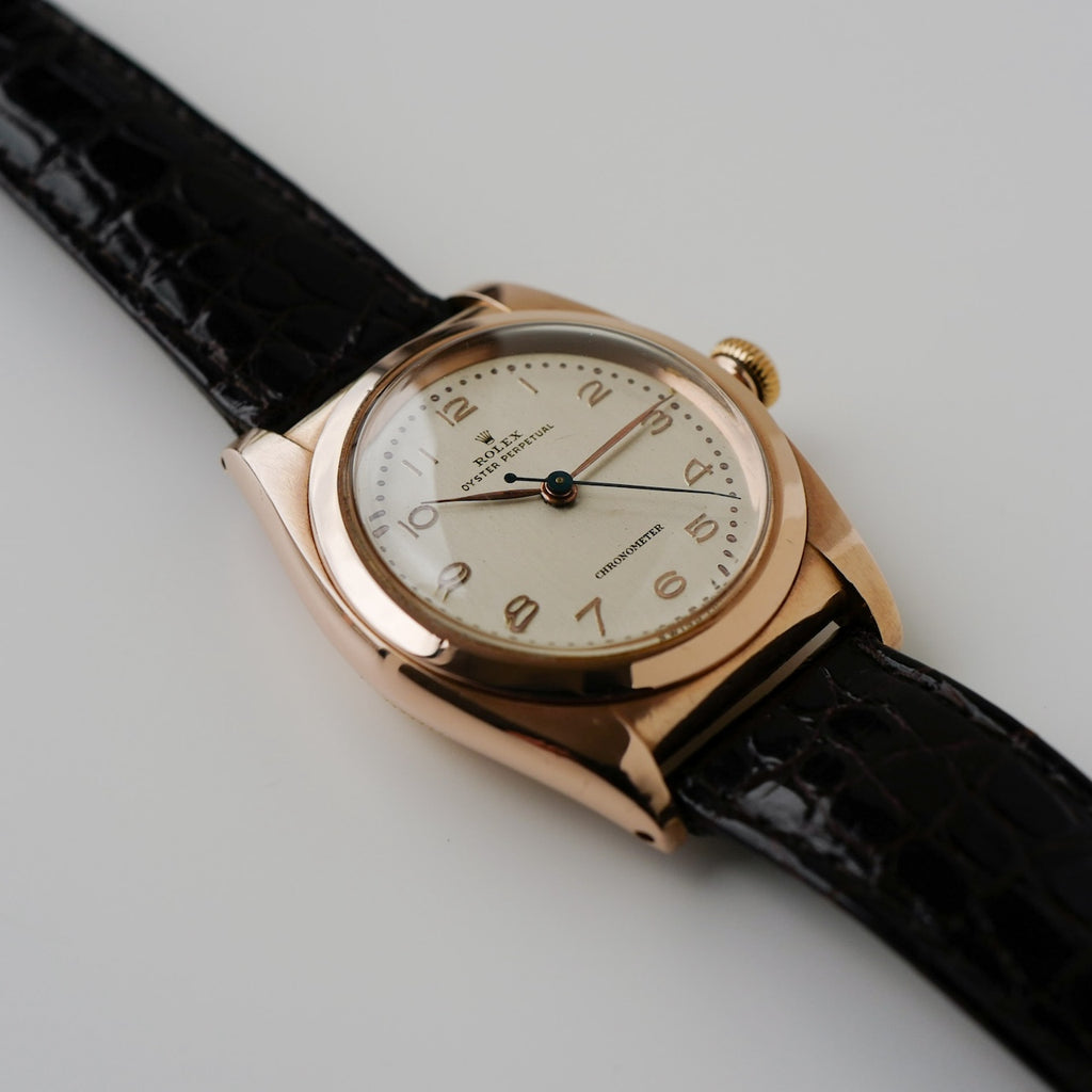 ロレックス/バブルバック/14Kピンクゴールド/Ref.3131/ROLEX OYSTER PERPETUAL Ref. 3131 "Bubble Back" 14K Pink Gold 1946