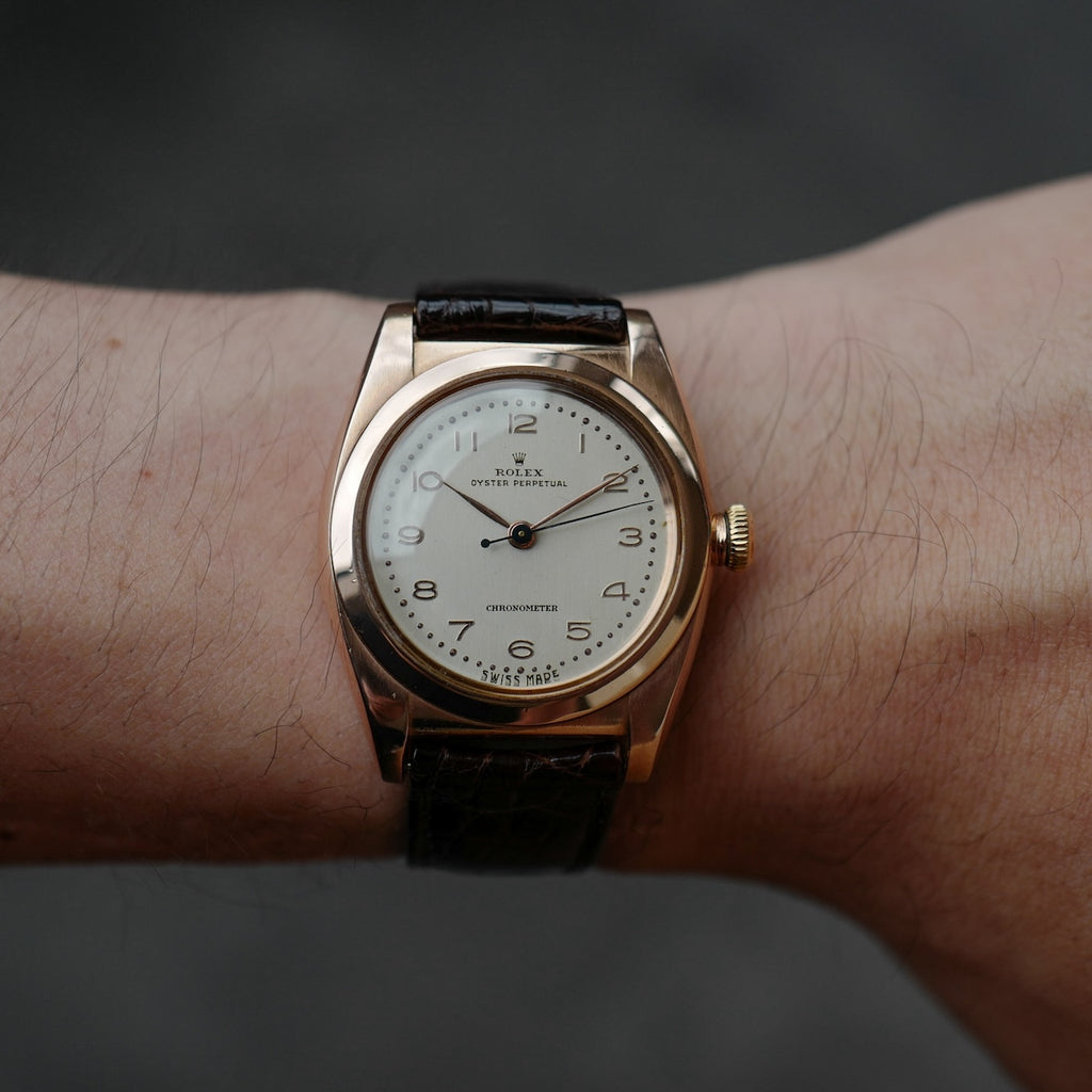 ロレックス/バブルバック/14Kピンクゴールド/Ref.3131/ROLEX OYSTER PERPETUAL Ref. 3131 "Bubble Back" 14K Pink Gold 1946