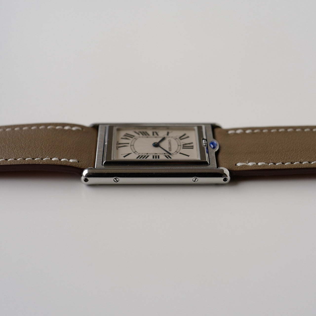 カルティエ/タンクバスキュラントLM/ホワイトローマンギョーシェダイヤル/手巻き/フレデリックピゲ/CARTIER TANK BASCULANTE White Roman Guilloche Dial / Hand Winding / SS 2001
