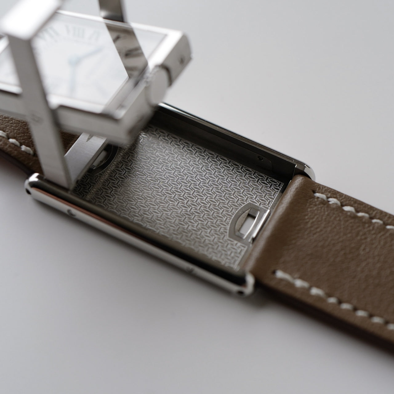 カルティエ/タンクバスキュラントLM/ホワイトローマンギョーシェダイヤル/手巻き/フレデリックピゲ/CARTIER TANK BASCULANTE White Roman Guilloche Dial / Hand Winding / SS 2001