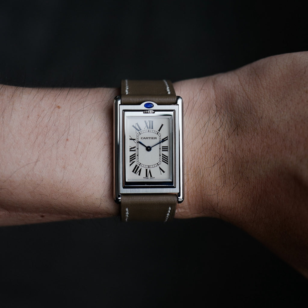 カルティエ/タンクバスキュラントLM/ホワイトローマンギョーシェダイヤル/手巻き/フレデリックピゲ/CARTIER TANK BASCULANTE White Roman Guilloche Dial / Hand Winding / SS 2001