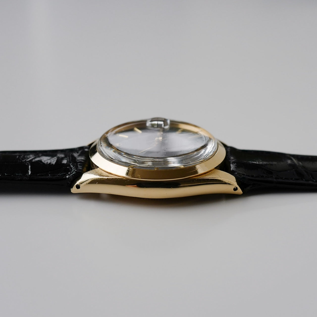 ロレックス/オイスターパーペチュアルデイト1500/8/ミラーダイヤル/18KYG/国際保証書つき/ROLEX OYSTER PERPETUAL DATE Ref.1500/8"GILT DIAL" 18KYG 1966y with Paper
