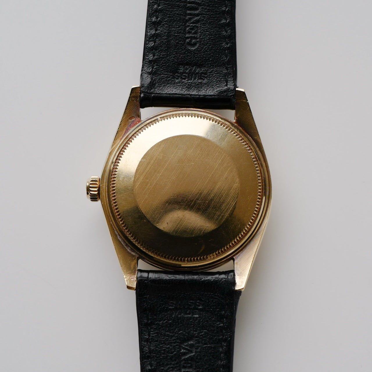 ロレックス/オイスターパーペチュアルデイト1500/8/ミラーダイヤル/18KYG/国際保証書つき/ROLEX OYSTER PERPETUAL DATE Ref.1500/8"GILT DIAL" 18KYG 1966y with Paper