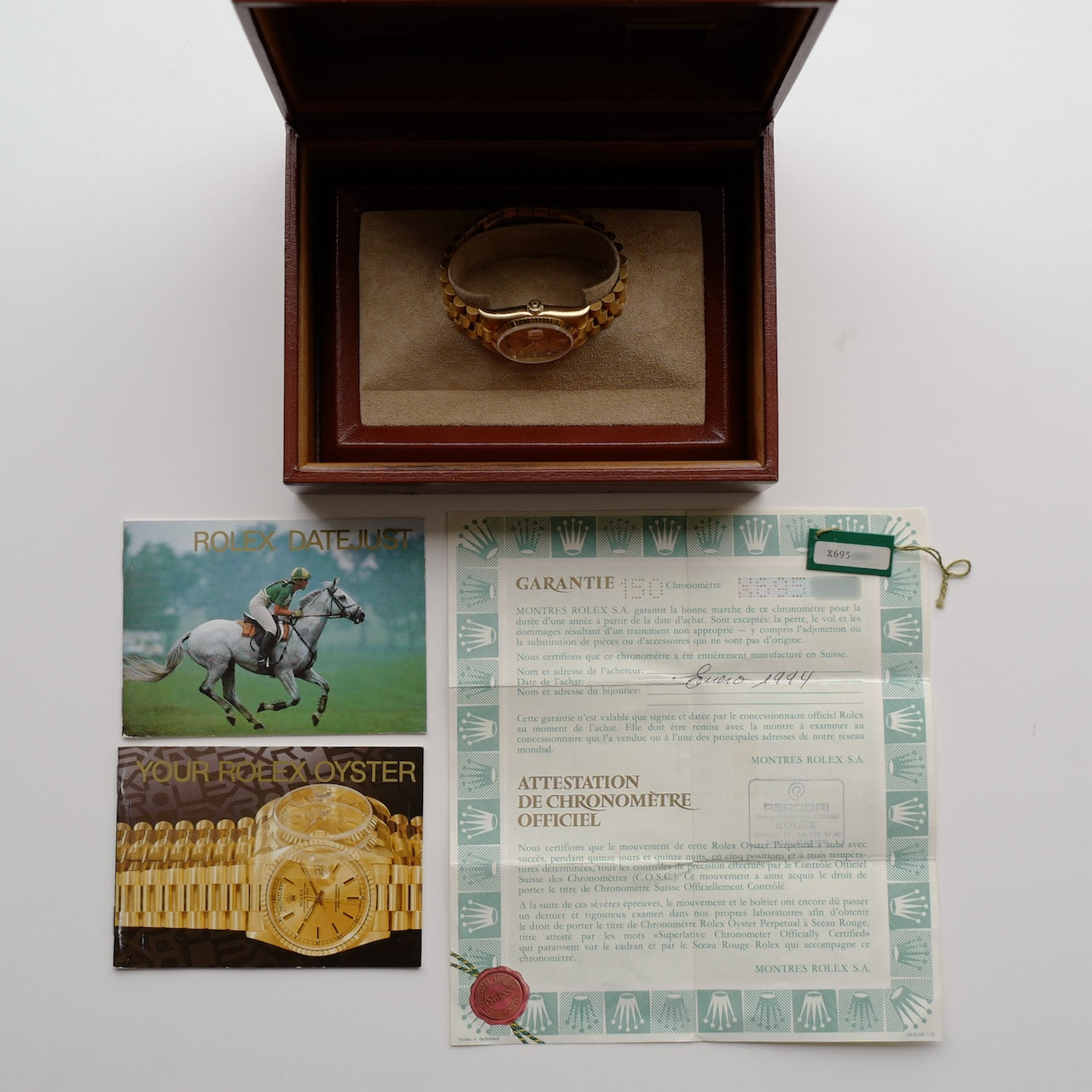ロレックス/デイデイト18238/X番/10Pダイヤモンド/18KYG/保証書付き/ROLEX DAY-DATE Ref.18238 "10P Diamond" 18KYG X 1991 with Paper
