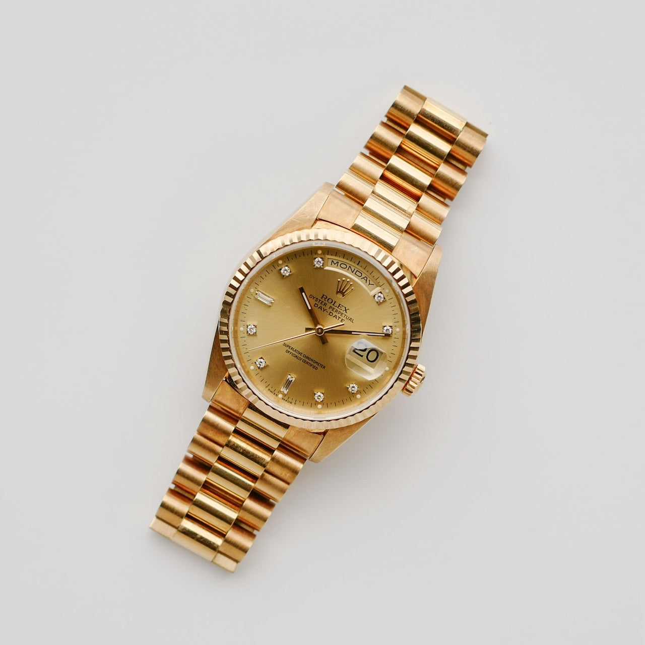 ロレックス/デイデイト18238/X番/10Pダイヤモンド/18KYG/保証書付き/ROLEX DAY-DATE Ref.18238 "10P Diamond" 18KYG X 1991 with Paper