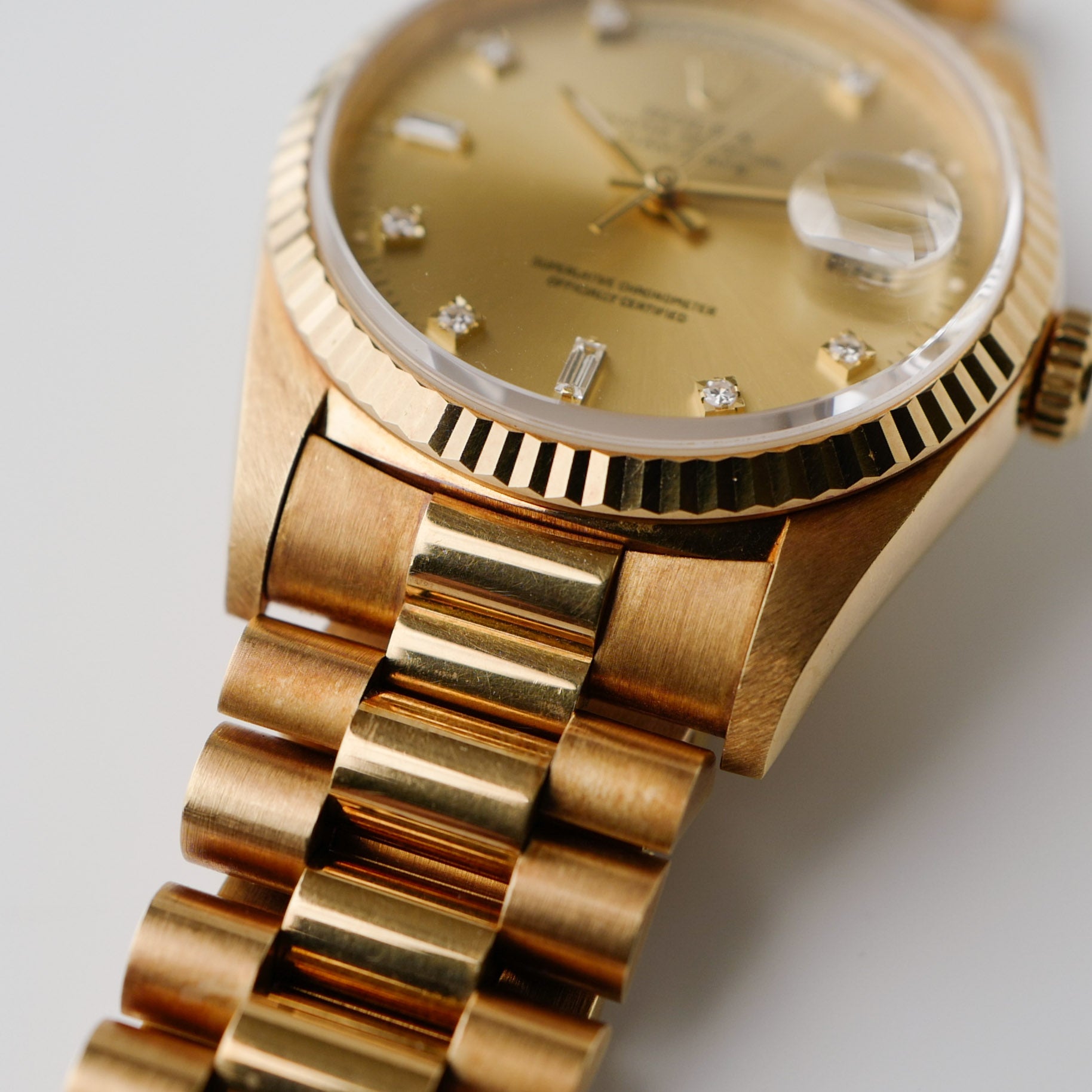 ロレックス/デイデイト18238/X番/10Pダイヤモンド/18KYG/保証書付き/ROLEX DAY-DATE Ref.18238 "10P Diamond" 18KYG X 1991 with Paper