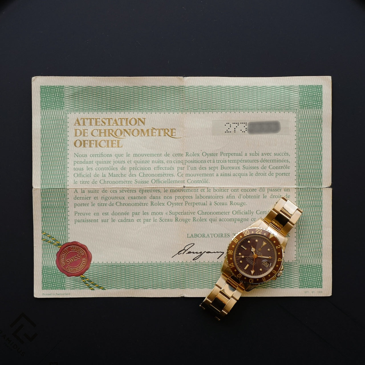 ロレックス/GMTマスター1675/8/茶つぼ/保証書/ROLEX GMT-MASTER Ref.1675/8  "Nipple Dial" 18KYG 1971y