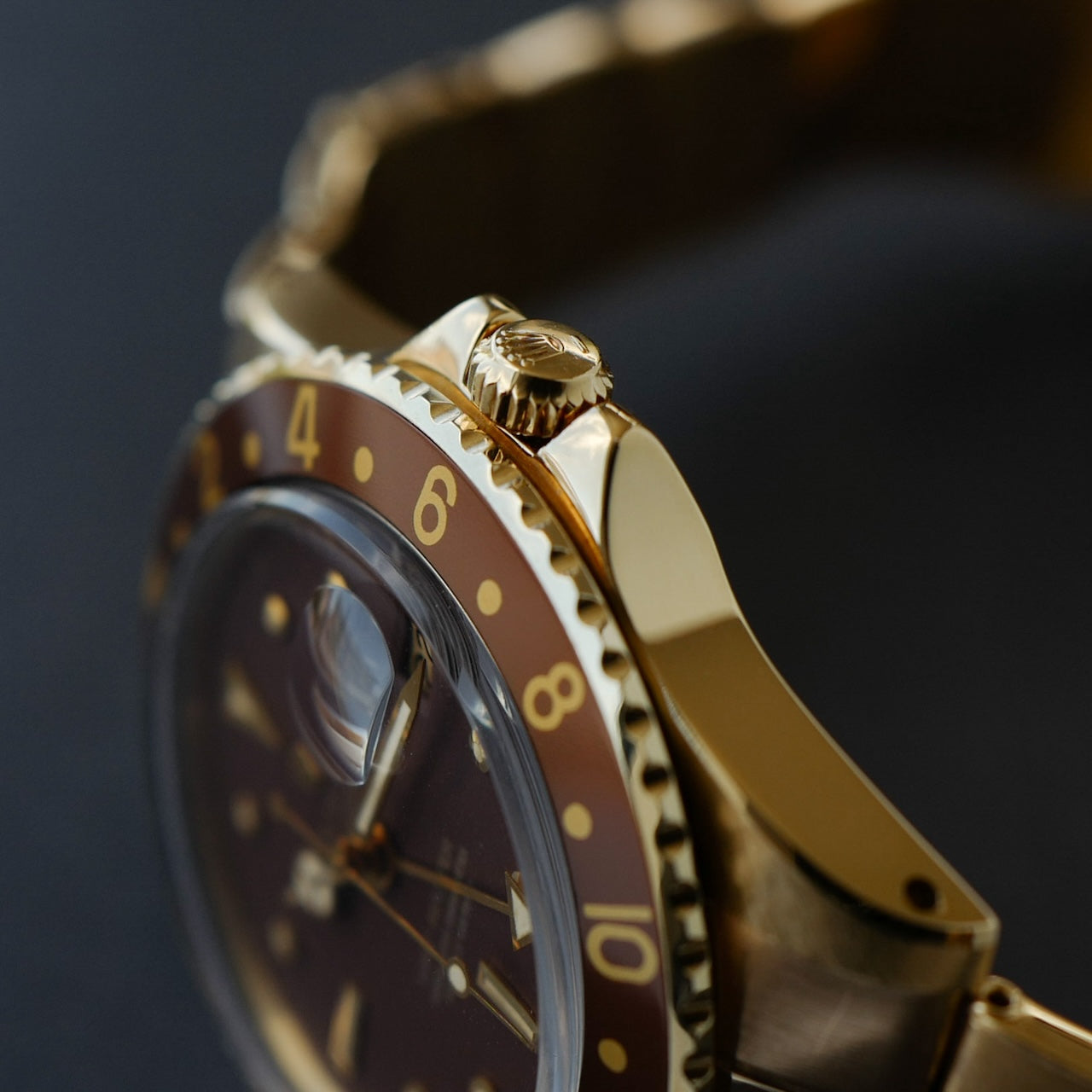 ロレックス/GMTマスター1675/8/茶つぼ/保証書/ROLEX GMT-MASTER Ref.1675/8  "Nipple Dial" 18KYG 1971y
