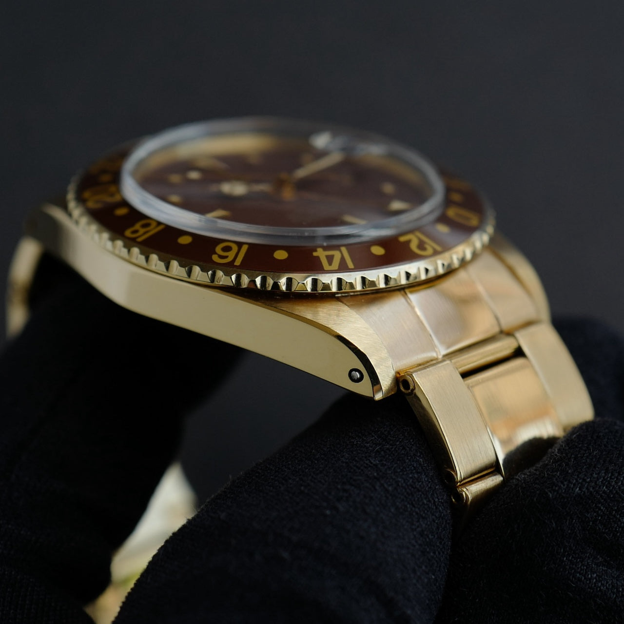 ロレックス/GMTマスター1675/8/茶つぼ/保証書/ROLEX GMT-MASTER Ref.1675/8  "Nipple Dial" 18KYG 1971y