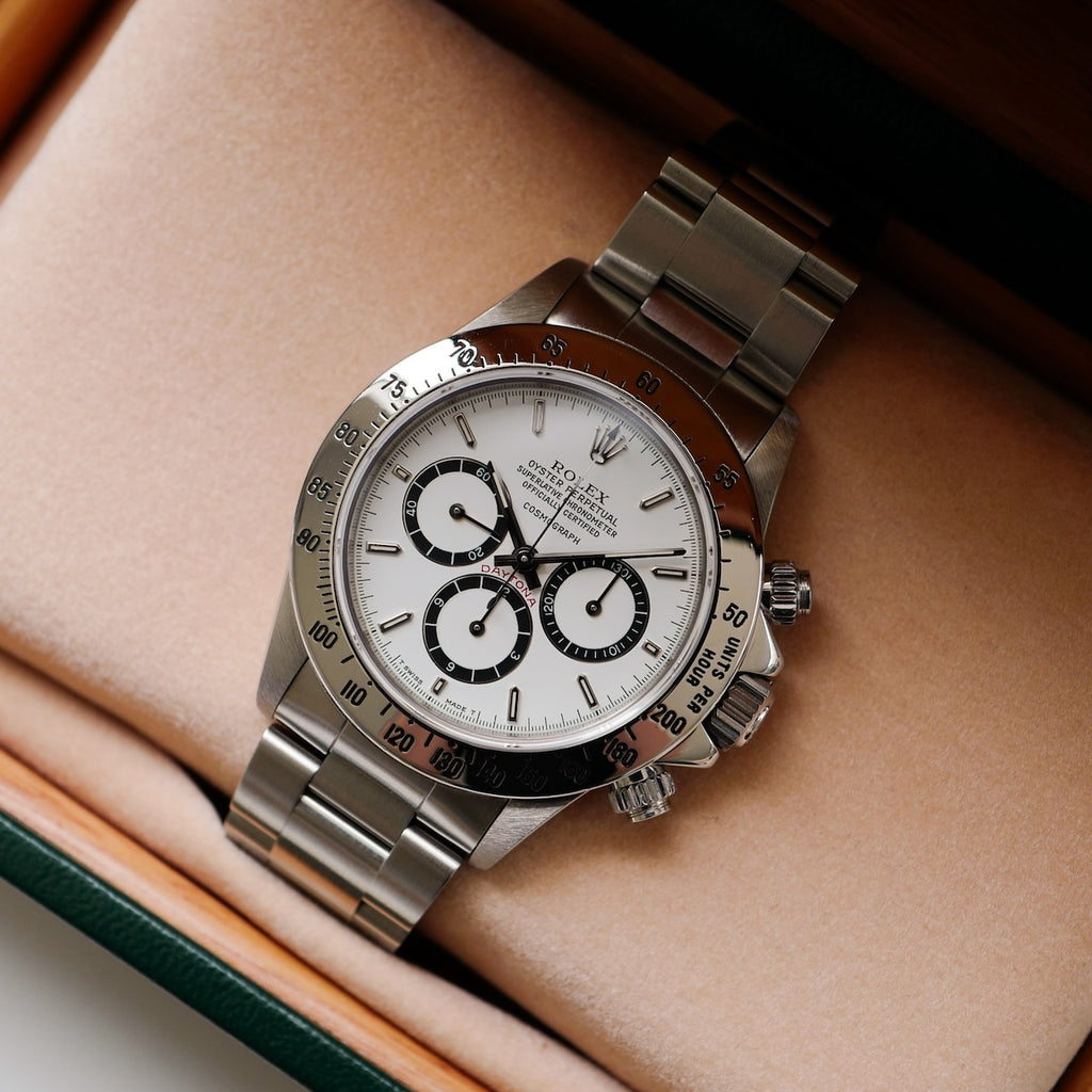 ロレックス/デイトナ16520/L番/段落ち/200タキ/逆６シングルバックル/ROLEX ZENITH DAYTONA Ref.16520 L "Mk.1 FLOATING DIAL" Mk.1  200Tachy Bezel 1989Y
