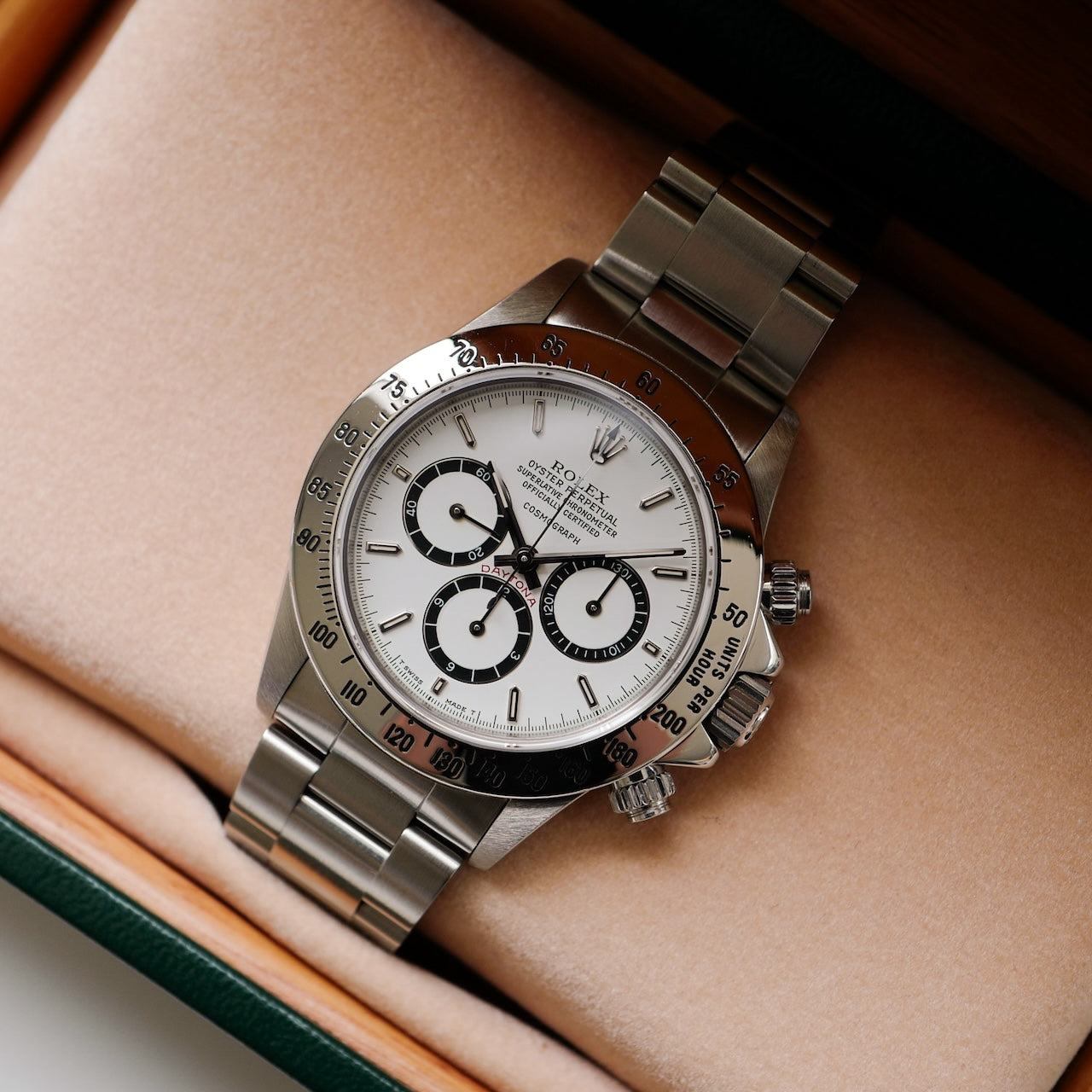 ロレックス/デイトナ16520/L番/段落ち/200タキ/逆６シングルバックル/ROLEX ZENITH DAYTONA Ref.16520 L "Mk.1 FLOATING DIAL" Mk.1  200Tachy Bezel 1989Y