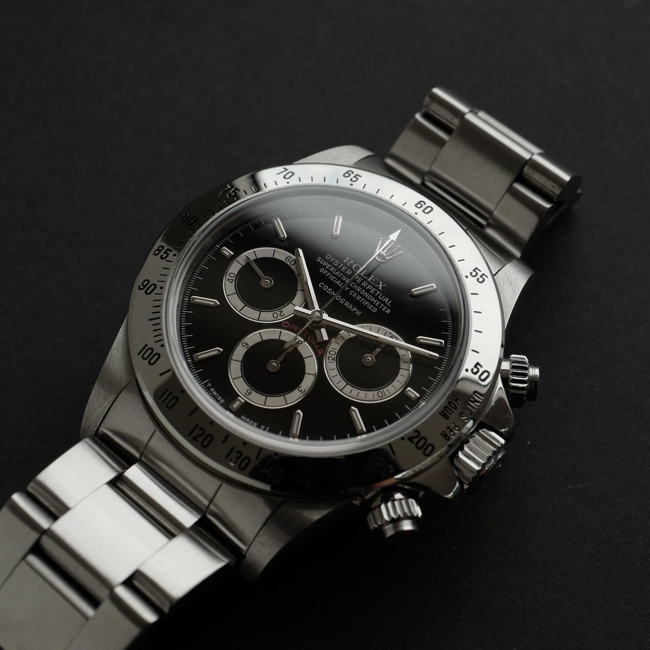 ロレックス/デイトナ16520/R番/段落ち/200タキ/逆６シングルバックル/ROLEX ZENITH DAYTONA Ref.16520 R "Mk.1 Floating Dial" Mk1. 200Tachy Bezel 1988Y