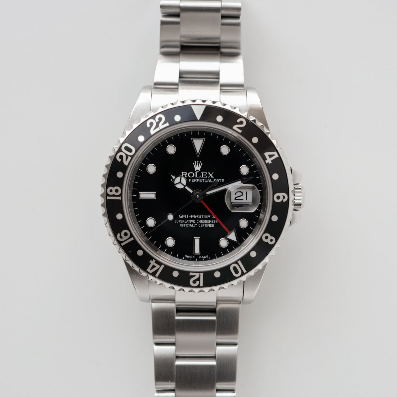 ロレックス/GMTマスター2/16710/黒ベゼル/横穴あり/フルセット/ROLEX GMT-MASTER 2 Ref.16710 2002y Full Set