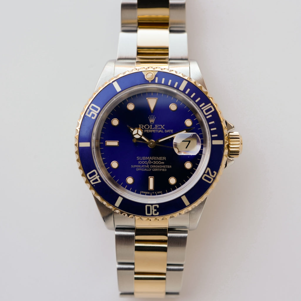 ロレックス/サブマリーナデイト16613/N番/バイオレット/トリチウム/保証書付き/ROLEX SUBMARINER DATE Ref.16613 "Violet" 1991y with Paper