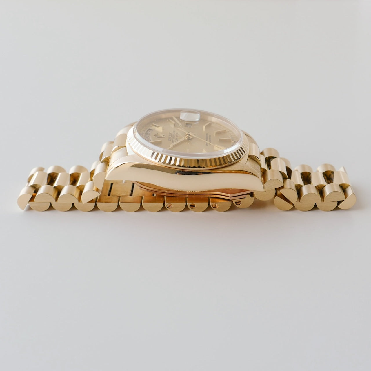 ロレックス/デイデイト/1985年/シャンパンダイヤル/保証書付き/ROLEX DAY-DATE Ref.18038 18KYG 1985y with Paper