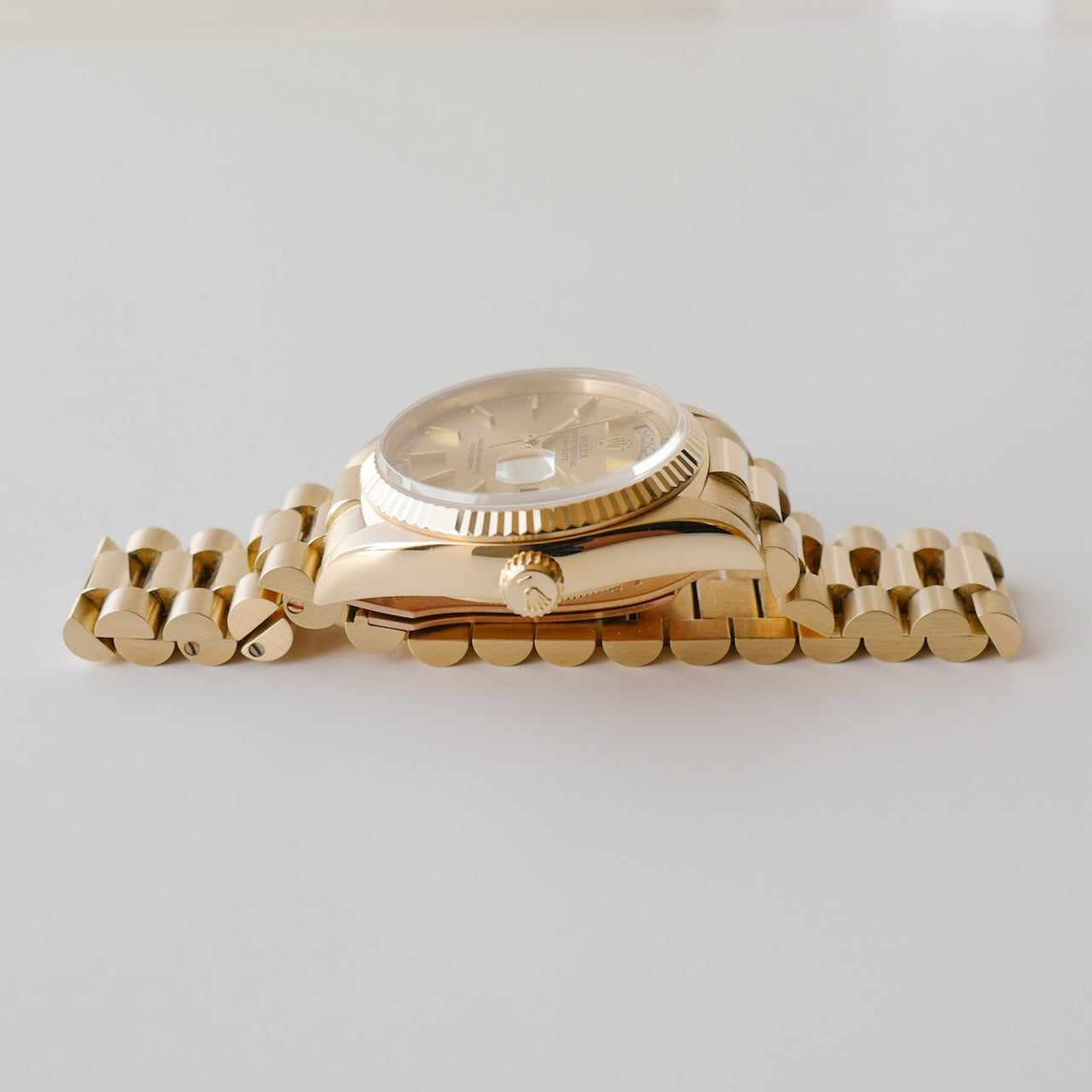 ロレックス/デイデイト/1985年/シャンパンダイヤル/保証書付き/ROLEX DAY-DATE Ref.18038 18KYG 1985y with Paper