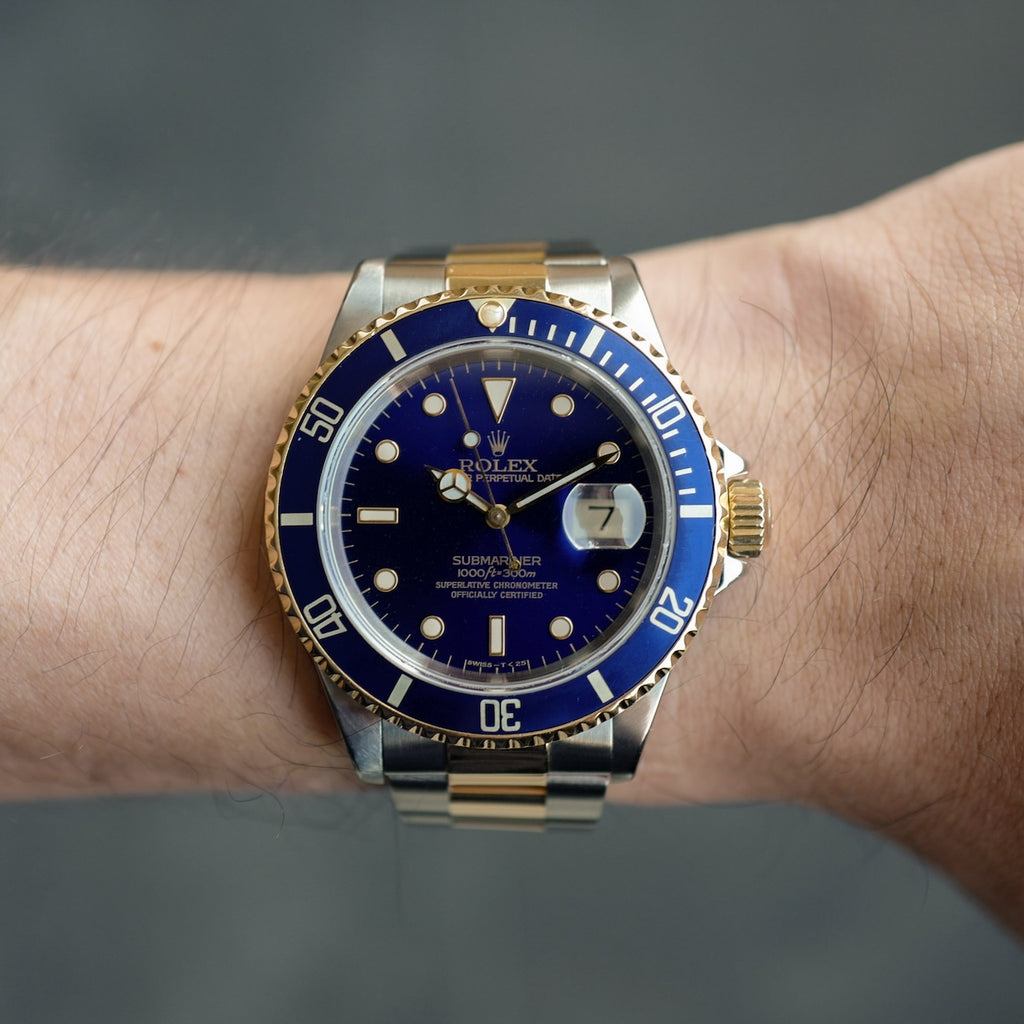 ロレックス/サブマリーナデイト16613/N番/バイオレット/トリチウム/保証書付き/ROLEX SUBMARINER DATE Ref.16613 "Violet" 1991y with Paper