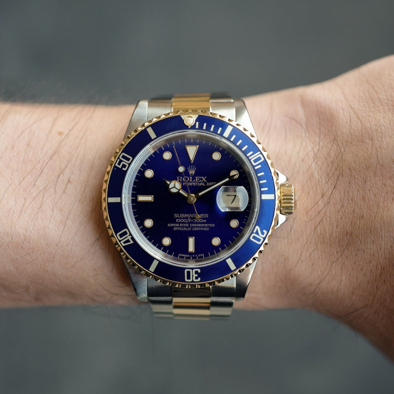 ロレックス/サブマリーナデイト16613/N番/バイオレット/トリチウム/保証書付き/ROLEX SUBMARINER DATE Ref.16613 "Violet" 1991y with Paper