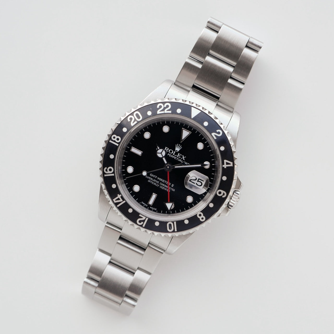 ロレックス/GMTマスター2/16710/P番/2000年/黒ベゼル/横穴あり/保証書付きフルセット/ROLEX GMT-MASTER 2 Ref.16710 "Black Bezel" 2000y Full Set