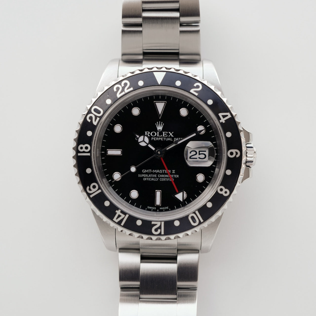 ロレックス/GMTマスター2/16710/P番/2000年/黒ベゼル/横穴あり/保証書付きフルセット/ROLEX GMT-MASTER 2 Ref.16710 "Black Bezel" 2000y Full Set