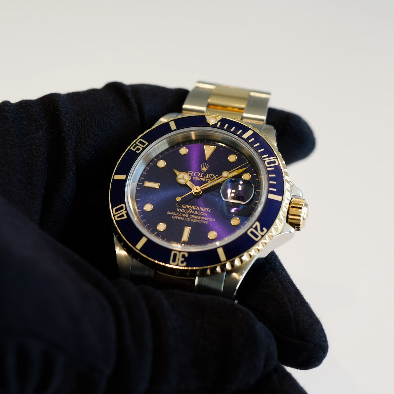 ロレックス/サブマリーナデイト16613/N番/バイオレット/トリチウム/保証書付き/ROLEX SUBMARINER DATE Ref.16613 "Violet" 1991y with Paper