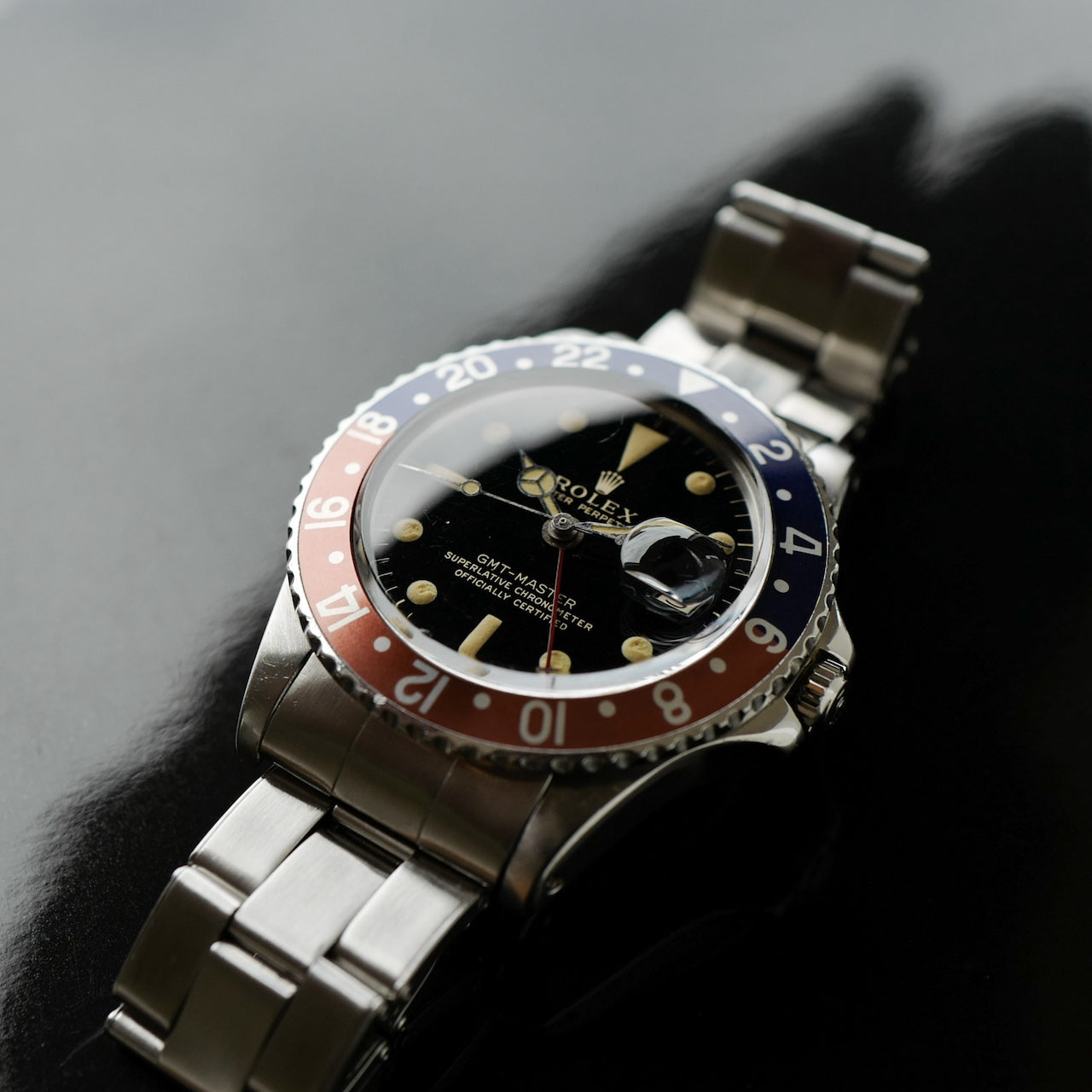 ロレックス/GMTマスター1675/後期ミラーダイヤル/ワイドスイス/1965年/ROLEX GMT-MASTER Ref.1675 "GILT DIAL, WIDE SWISS" 1965