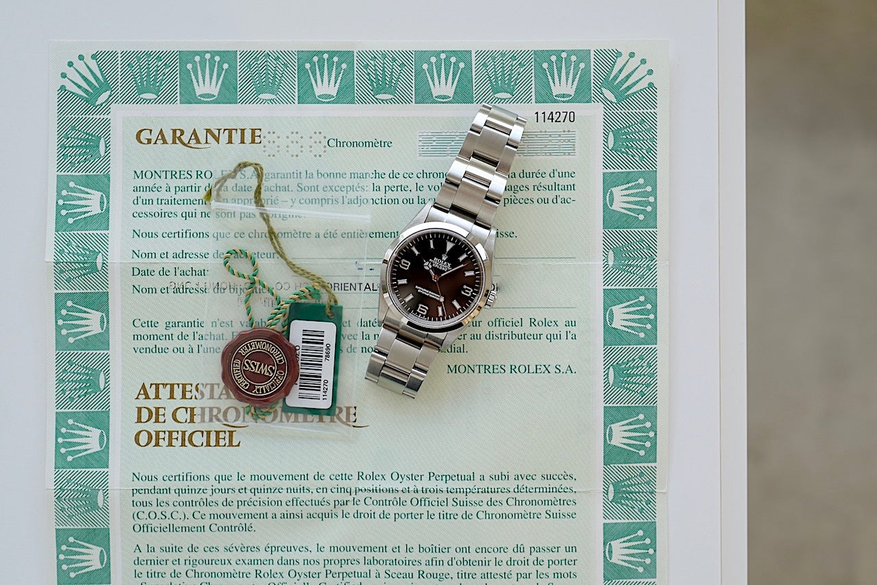ROLEX EXPLORER 1 Ref.114270 Serial "P" comes with Guaranty paper and box etc,