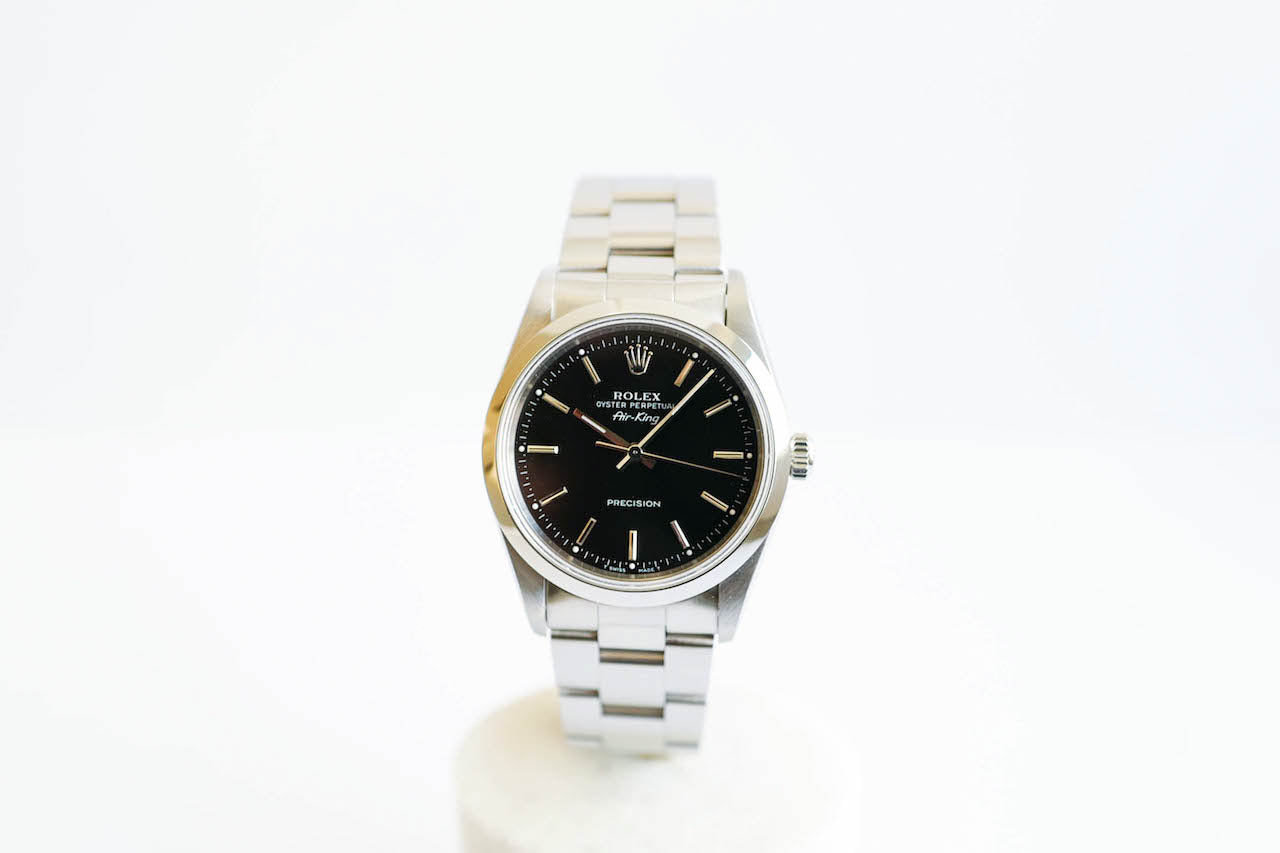ROLEX Air-King ref.14000 Black dial comes with Rolex JP O/H guarantee card etc,