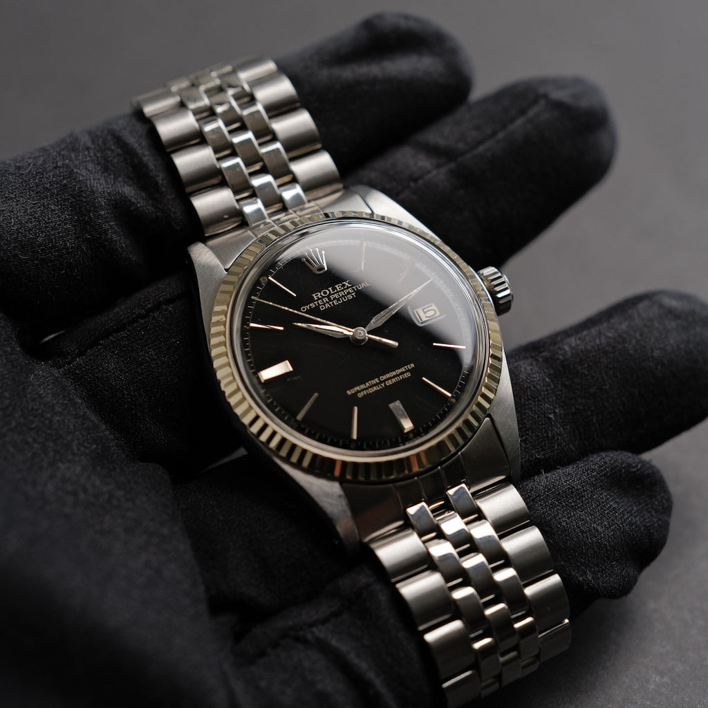ロレックス/デイトジャスト1601/ミラーダイヤル/ドアストップ/WGベゼル/保証書付き/ROLEX DATEJUST REF.1601 "GILT DIAL" Door stop WG Bezel 1965y with Guarantee